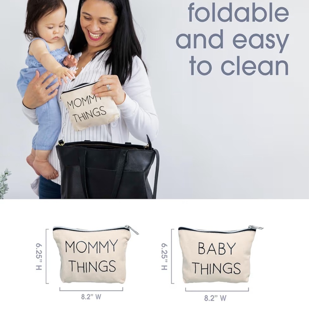 4 for $20 🌺 Mommy & Baby Things Canvas Pouches - Picture 3 of 6